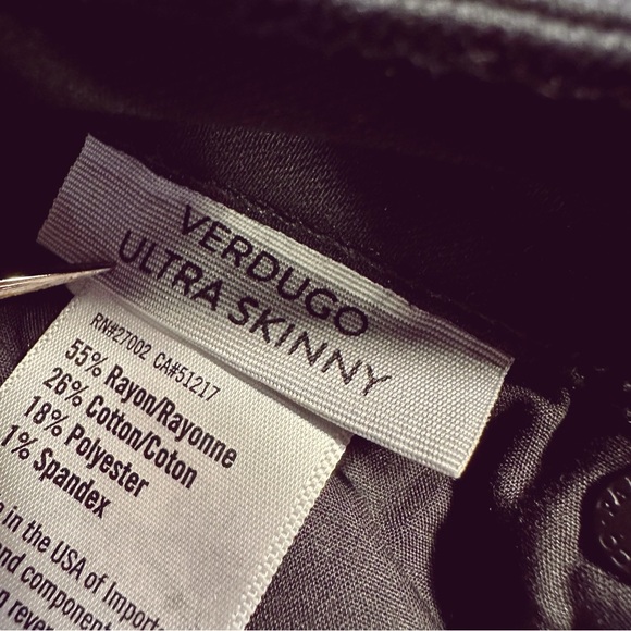 NWOT PAIGE Denim ‘Verdugo Ultra Skinny’ Jeans in “Black Fog Luxe Coating” Sz 26 - Picture 8 of 16